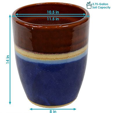 Sunnydaze Captivating Vista Ceramic Planter - 11.5" - Set of 2