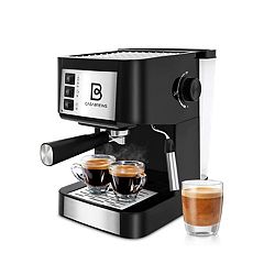 Zulay Kitchen Magia Ampro Automatic Espresso Machine with Grinder and Milk Frother - Black