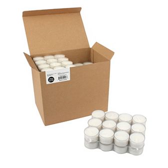 Stonebriar Collection Bulk Unscented Set of 192 Smokeless Long Burning Tealight Candles