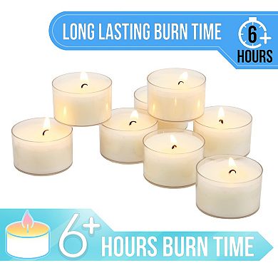 Stonebriar Collection Bulk Unscented Set of 192 Smokeless Long Burning Tealight Candles