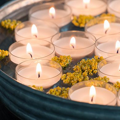 Stonebriar Collection Bulk Unscented Set of 192 Smokeless Long Burning Tealight Candles