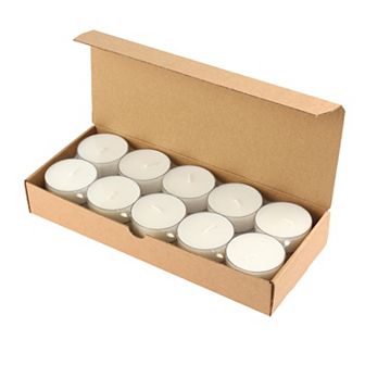 Stonebriar Collection Unscented Mega-Oversized Clear Cup Tea Light Candles 20 pc Set