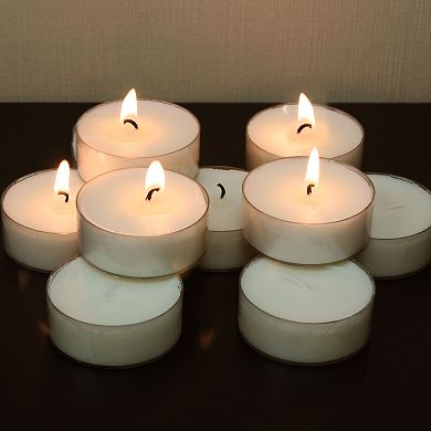 Stonebriar Collection Unscented Mega-Oversized Clear Cup Tea Light Candles 20-piece Set