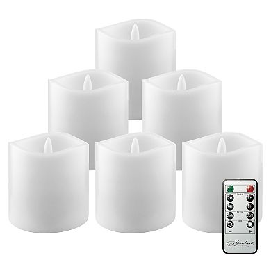 Stonebriar Collection Real Wax Flameless LED Pillar Candles with Remote & Timer 6-piece Set