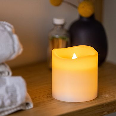 Stonebriar Collection Real Wax Flameless LED Pillar Candles with Remote & Timer 6-piece Set