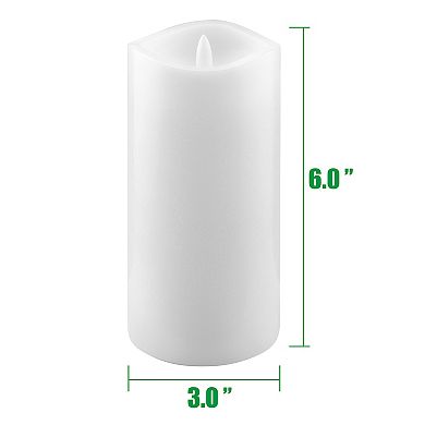 Stonebriar Collection Real Wax Flameless LED Pillar Candles with Remote & Timer 6-piece Set