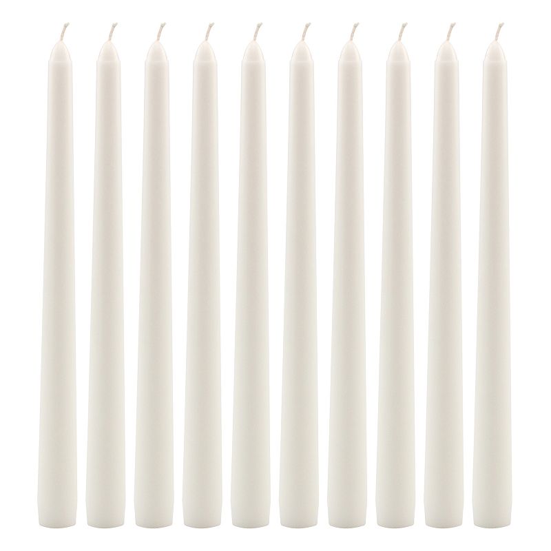 Stonebriar Collection 10-in. Tall Unscented Taper Candles 10-piece Set, Whi