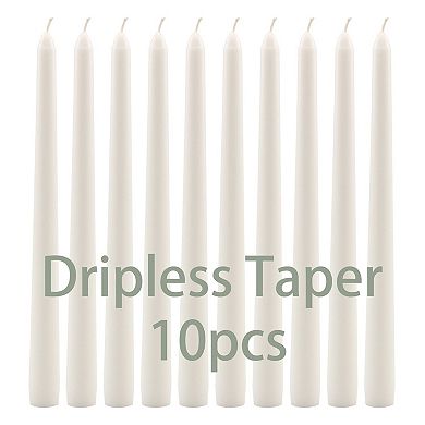 Stonebriar Collection 10-in. Tall Unscented Taper Candles 10-piece Set