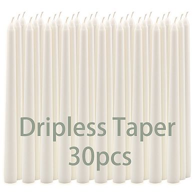 Stonebriar Collection 10-in. Tall Unscented Dripless Taper Candles 30-piece Set