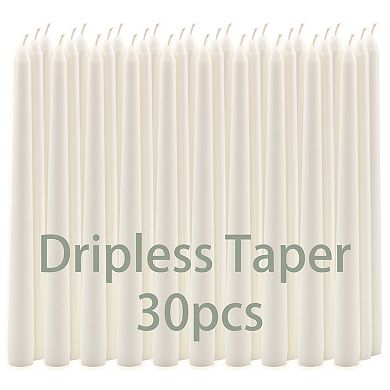 Stonebriar Collection 10-in. Tall Unscented Dripless Taper Candles 30-piece Set
