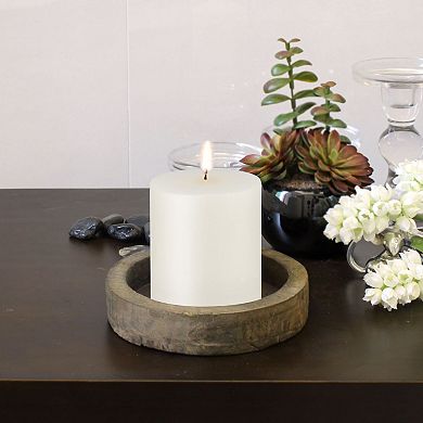 Stonebriar Collection 4" Tall Long-Burning Unscented Wax Pillar Candles 6-piece Set