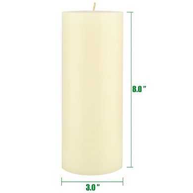 Stonebriar Collection Tall Long-Burning Unscented Wax Pillar Candles 6-piece Set