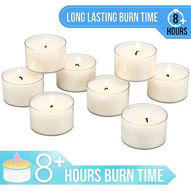 Stonebriar Collection Unscented Smokeless Long-Burning Tea Light Candles 48-piece Set