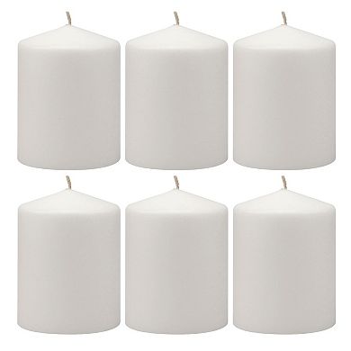 Stonebriar Collection Tall Long-Burning Unscented Pillar Candles 6-piece Set