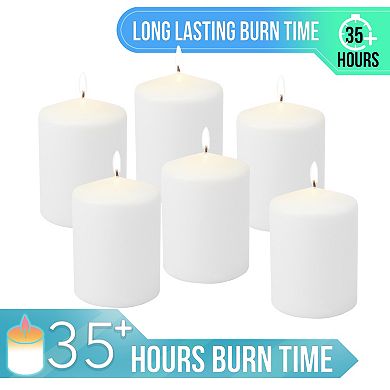 Stonebriar Collection Tall Long-Burning Unscented Pillar Candles 6-piece Set