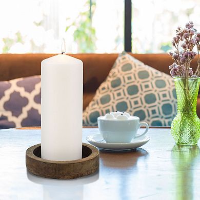 Stonebriar Collection 8" Tall Long-Burning Unscented Pillar Candles 6-piece Set