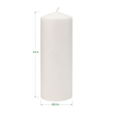Stonebriar Collection 8" Tall Long-Burning Unscented Pillar Candles 6-piece Set