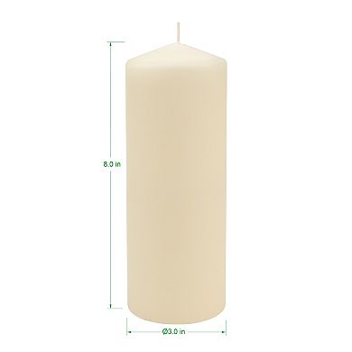 Stonebriar Collection 8" Long-Burning Unscented Pillar Candles 6-piece Set