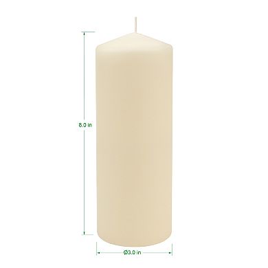 Stonebriar Collection Tall Long-Burning Unscented Pillar Candles 6-piece Set