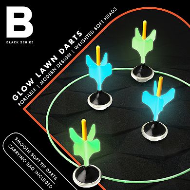 Black Series Glow in the Dark Soft Tip Lawn Darts Game Set