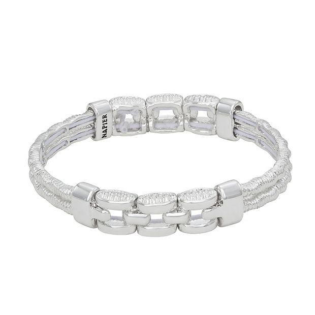 Napier Silver Tone Stretch Bracelet