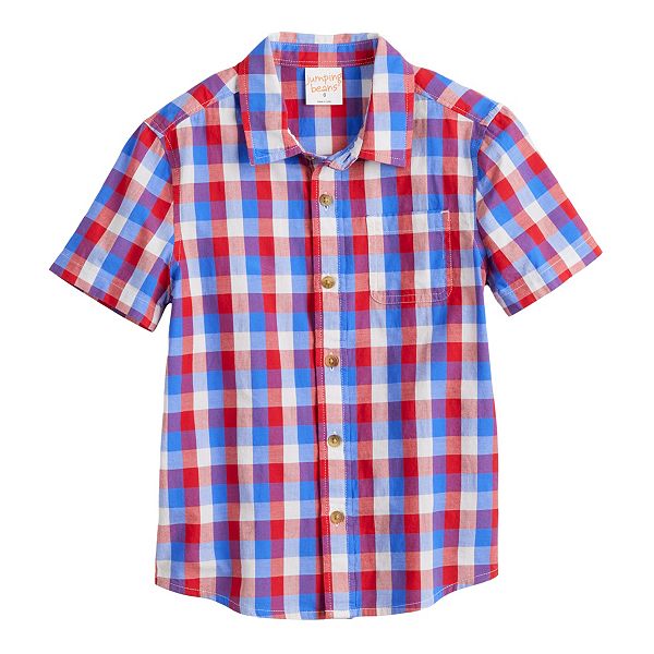 Boys 4-12 Jumping Beans® Plaid Button Front Shirt