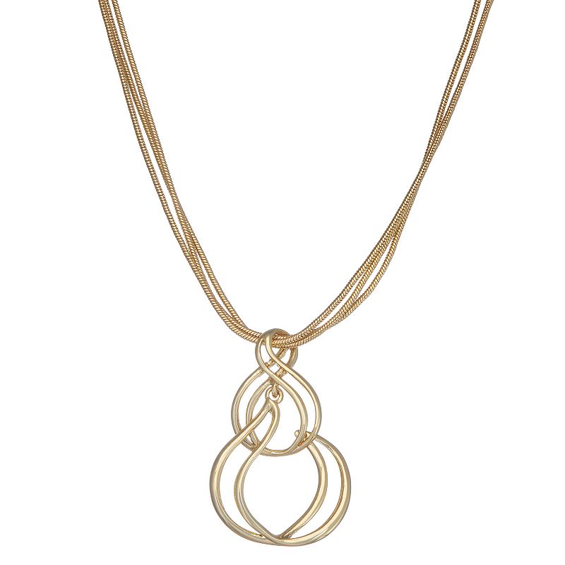 Napier Gold Tone Curve Pendant Necklace, Womens