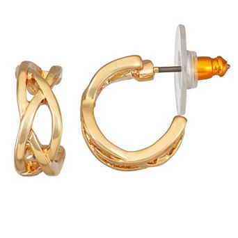 Napier Gold Tone Small Open Hoop Earrings