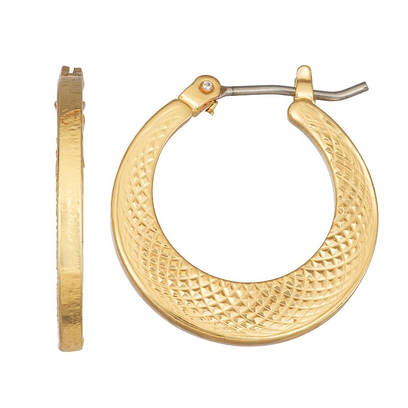 18785045 Napier Gold Tone Small Click-It Hoop Earrings, Wom sku 18785045