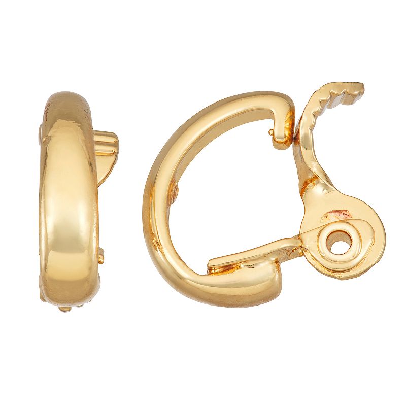 Napier Gold Tone Small Hoop Clip-On Earrings, Womens