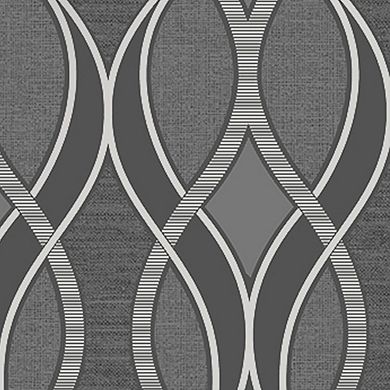 Sublime Ribbon Geo Grey And Gold Removable Wallpaper