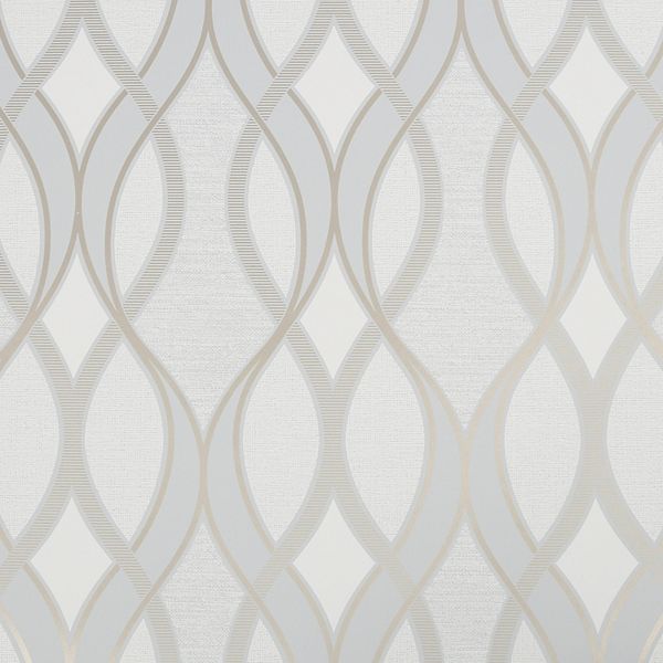 Sublime Ribbon Geo Grey & Gold Removable Wallpaper