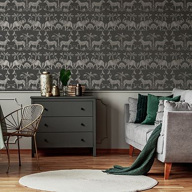 Sublime Colonial Charcoal Removable Wallpaper