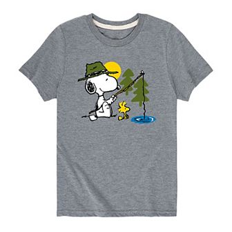 Boys 8-20 Peanuts Snoopy Woodstock Fish Graphic Tee