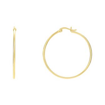 PRIMROSE Sterling Silver Polished Hoop Earrings