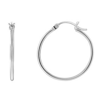 PRIMROSE Sterling Silver Polished Hoop Earrings