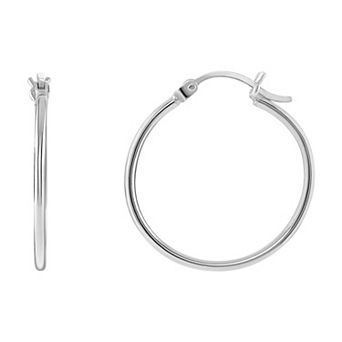 PRIMROSE Sterling Silver Polished Hoop Earrings
