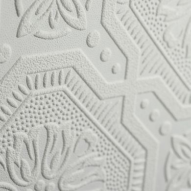 White Paintable Textured Removable Wallpaper