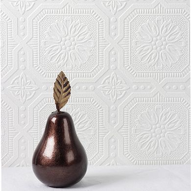 White Paintable Textured Removable Wallpaper