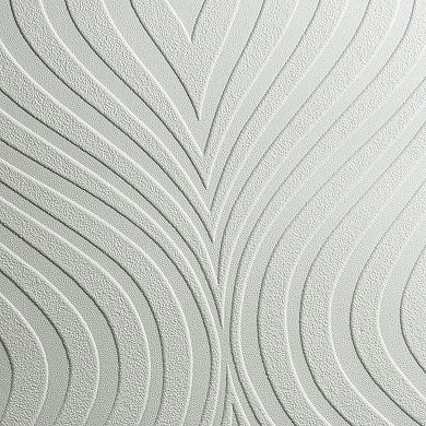 Curvy White Paintable Textured Removable Wallpaper
