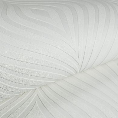 Curvy White Paintable Textured Removable Wallpaper