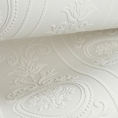 Cameo Stripe Textured Paintable Removable Wallpaper