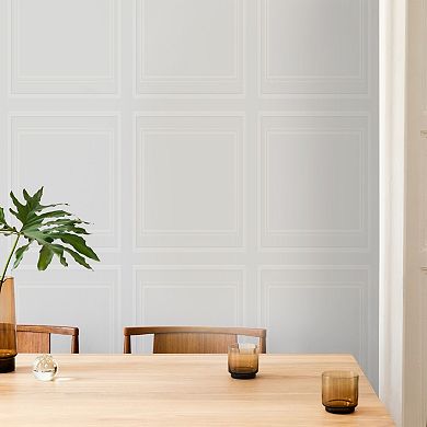 Paintable Wood Panel White Wallpaper