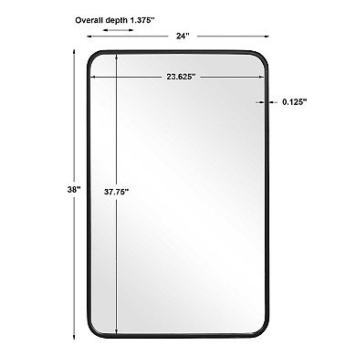 Rounded Corner Rectangle Wall Mirror