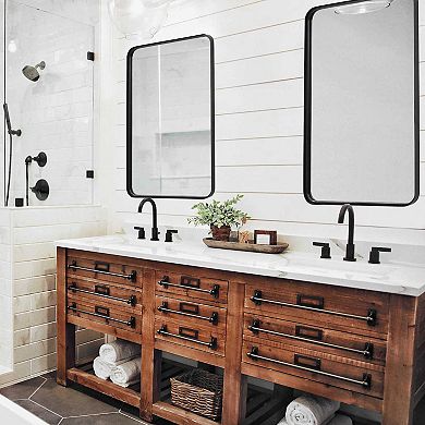 Rounded Corner Rectangle Wall Mirror