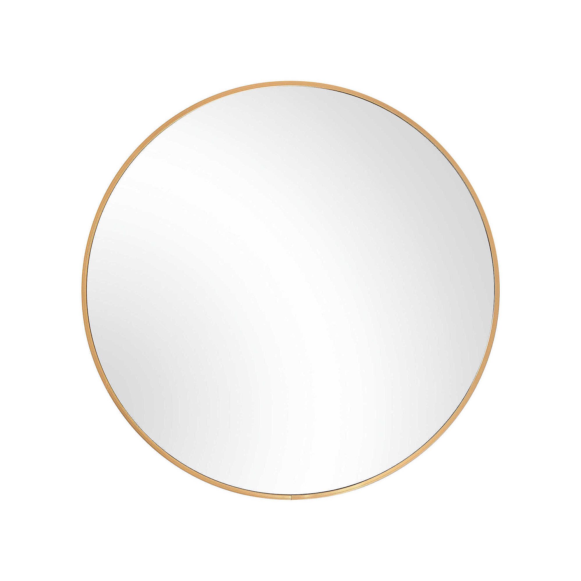 Slim Round Wall Mirror, Gold