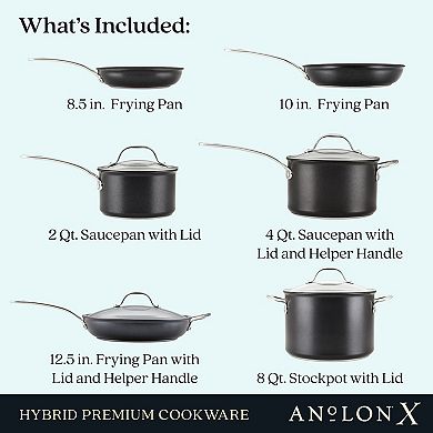 Anolon X Hybrid Nonstick Aluminum Nonstick 10-pc. Cookware Set