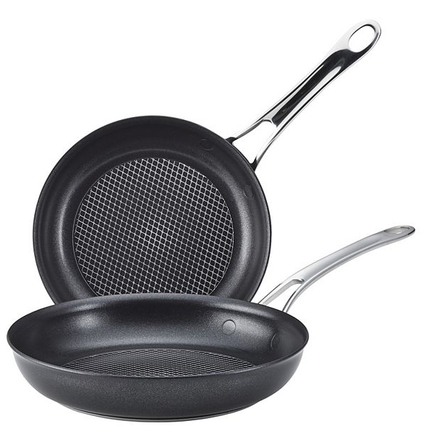 Anolon X Hybrid 2pc Nonstick Induction Frying Pan Twin Pack Super Dark Gray