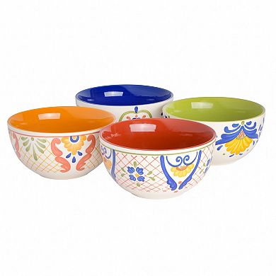 Laurie Gates Tierra 4 Piece 6 Inch Stoneware Cereal Bowl Set in Assorted Designs