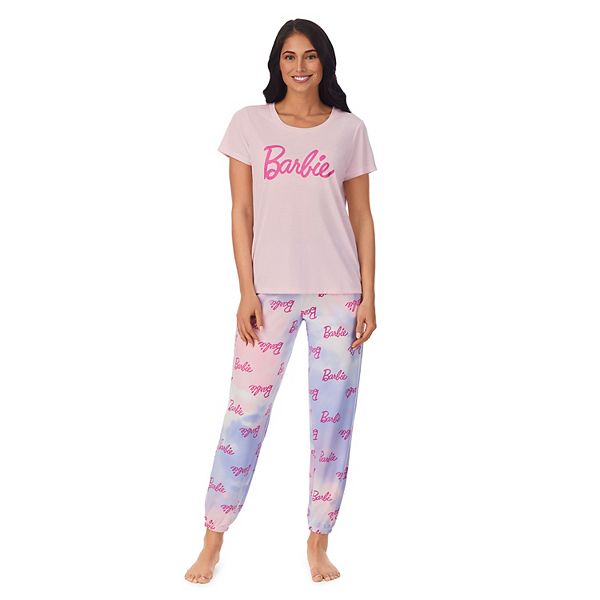 Women's Barbie® Pajama Sleeve Tee and Pajama Jogger Set